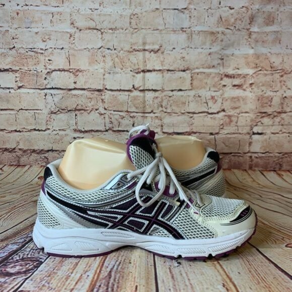 ASICS Gel Contend T2F9N White Silver & Purple Lace Up Running Shoes Sz 9 - Picture 5 of 8